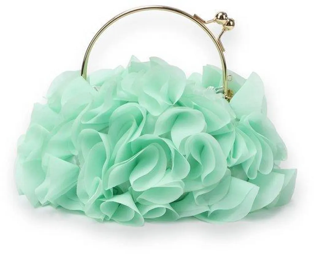 Pochette de mariage en satin à fleurs pour invitée ou demoiselle d'honneur