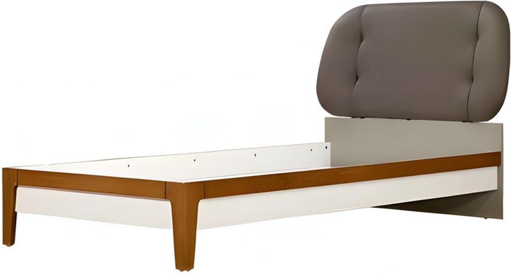 Graues Holzbett modern elegant für Schlafzimmer