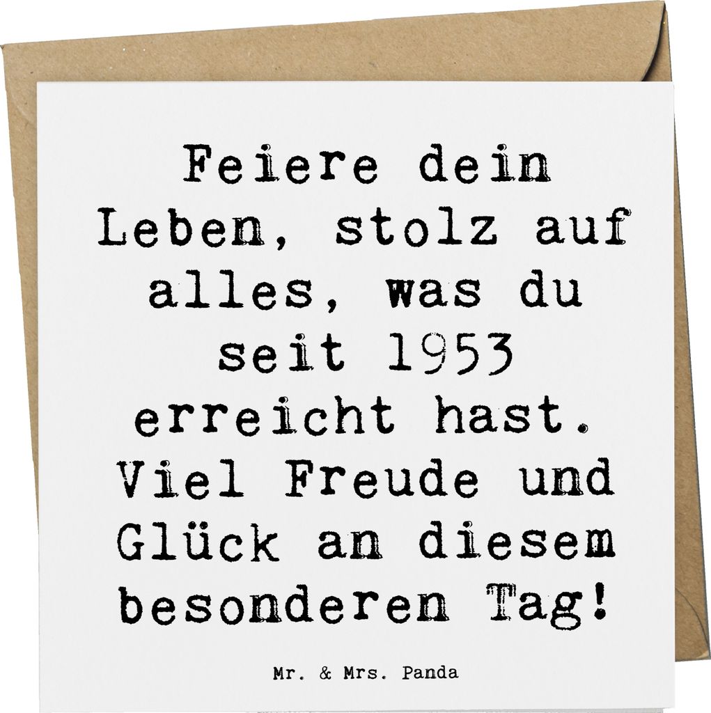 Mr. & Mrs. Panda Grußkarte Spruch 1953 Geburtstag - Weiß - Produktbild 
