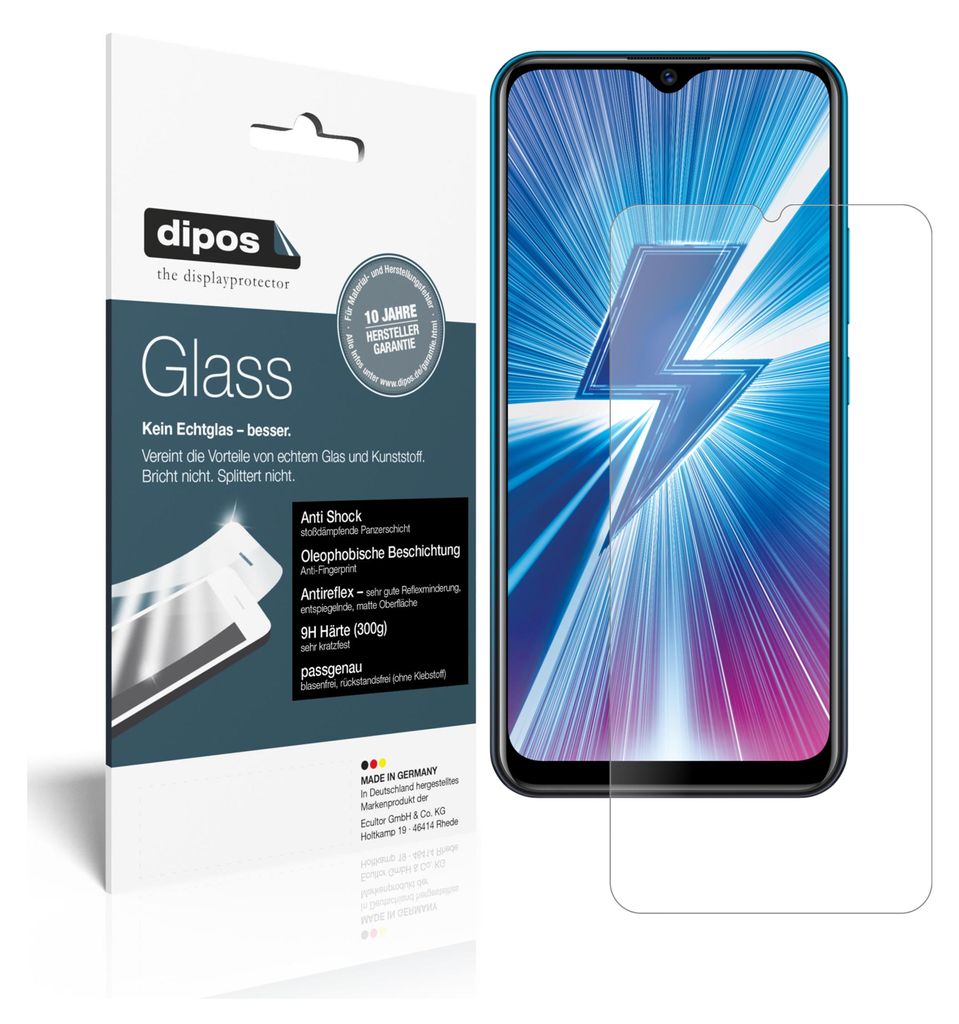 1+1x Schutzfolie für Vivo Y5 matt - Anti-Shock 9H Folie Glass Kunststoffglas