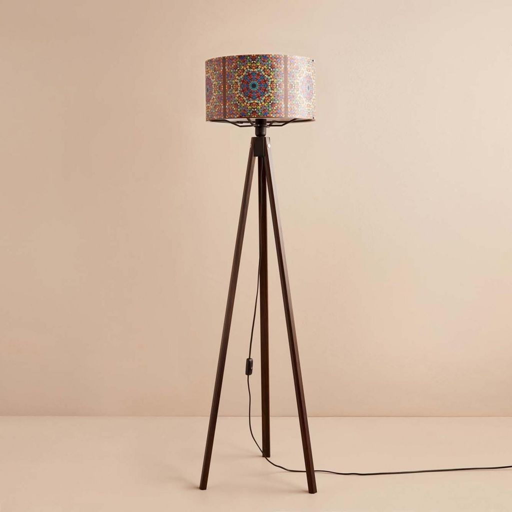 Opviq, AYD-3465, Stehlampen, Mehrfarbig, Stoff, 21 x 21 x 140 cm
