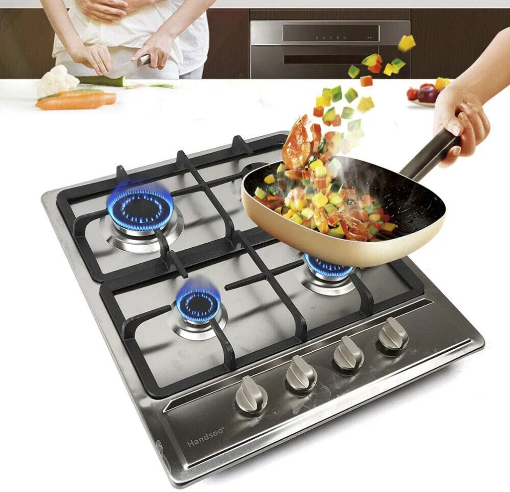 Cuisinière à gaz inox 4 brûleurs encastrable 23,2" haute performance