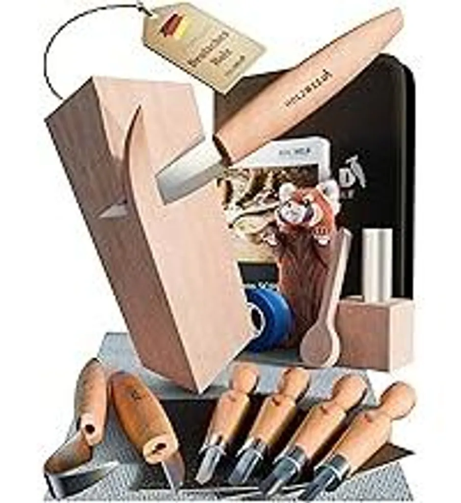 Kit Professionale Intaglio Legno: 24 Strumenti e Materiali Premium