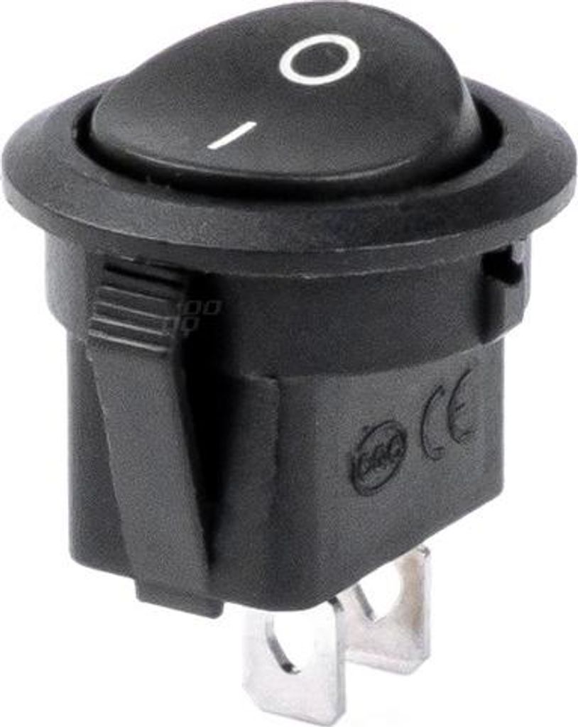 Interrupteur universel noir AMIO-03083 ON-OFF 12V 20A rond Image du produit 