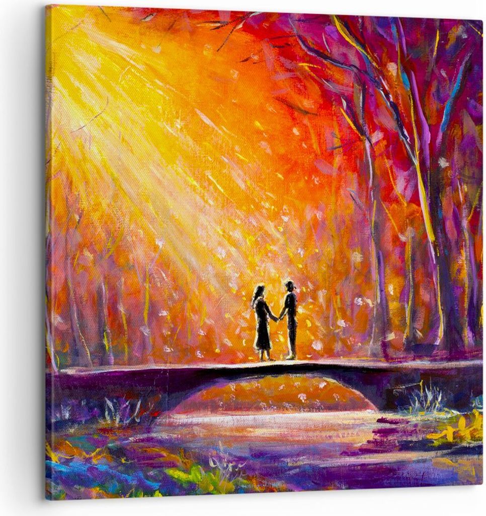 Bild auf Leinwand - Leinwandbild - Wald Baum Natur - 60x60cm - Wand Bild - Wanddeko - Wandbilder - Leinwanddruck - Bilder - Kunstdruck - Wanddekora...