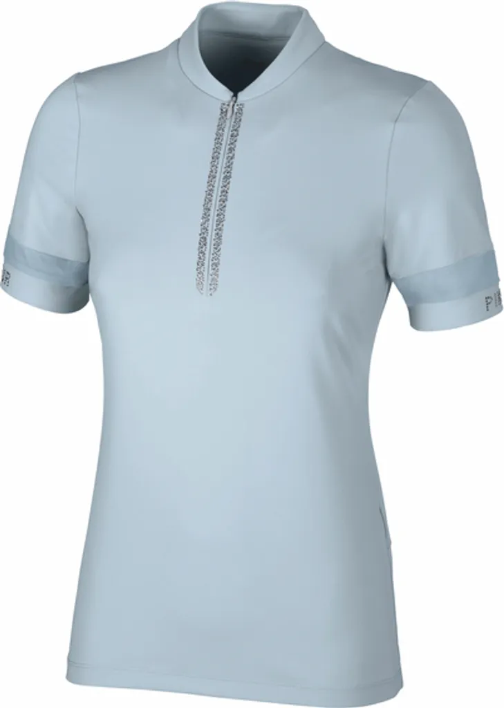 Haut d'Équitation Pikeur Zip Shirt Femme Bleu Pastel pour Sport et Loisir