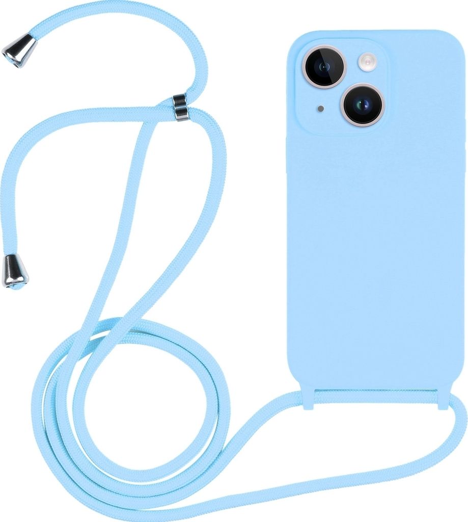 Mobigear Lanyard iPhone 15 Silikon Handykette - Blau