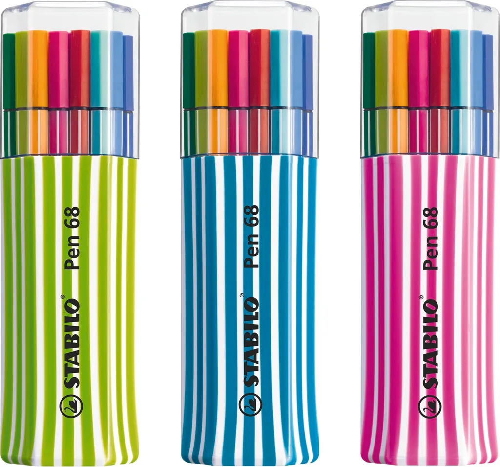 STABILO Pen 68 Twin Pack de 20 Feutres : Finissez vos Dessins sans Traces