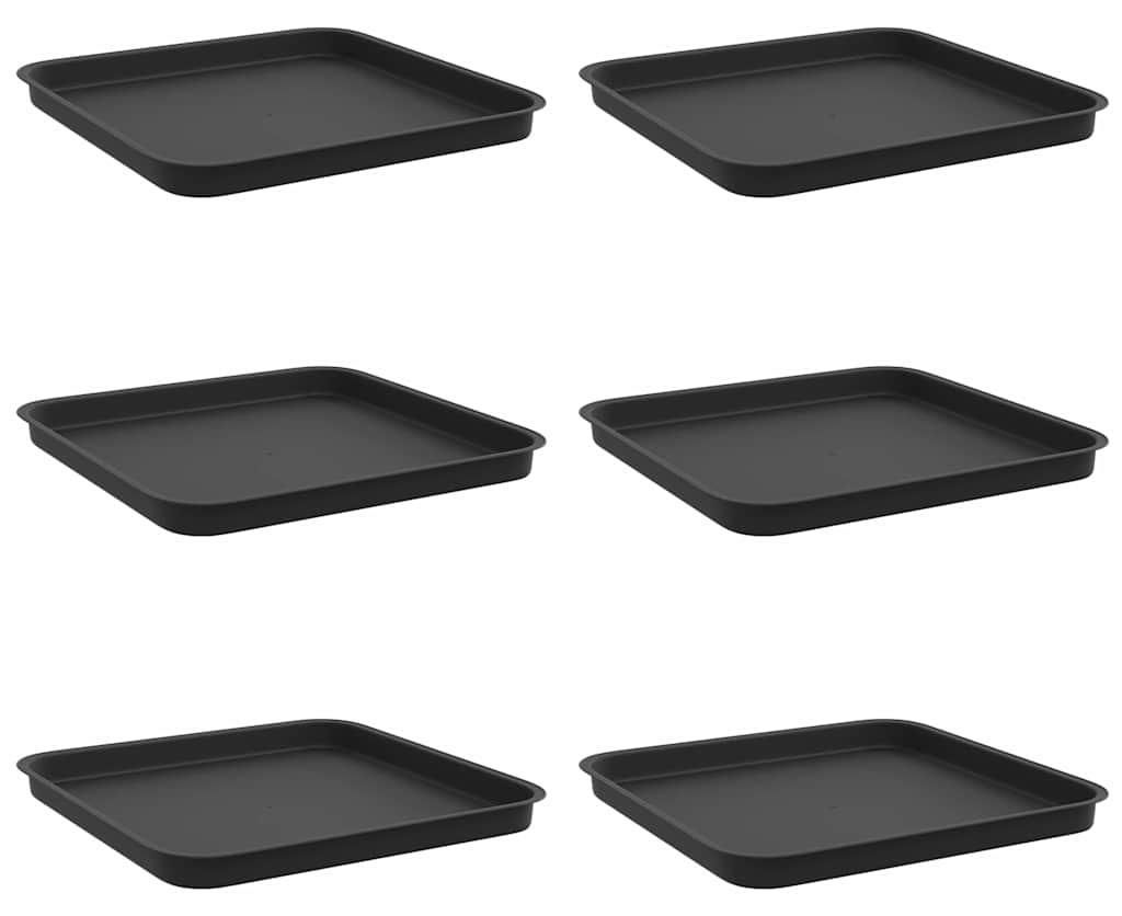 Quadratisches Blumentablett 6 pcs Schwarz 32 x 32 x 2,5 cm