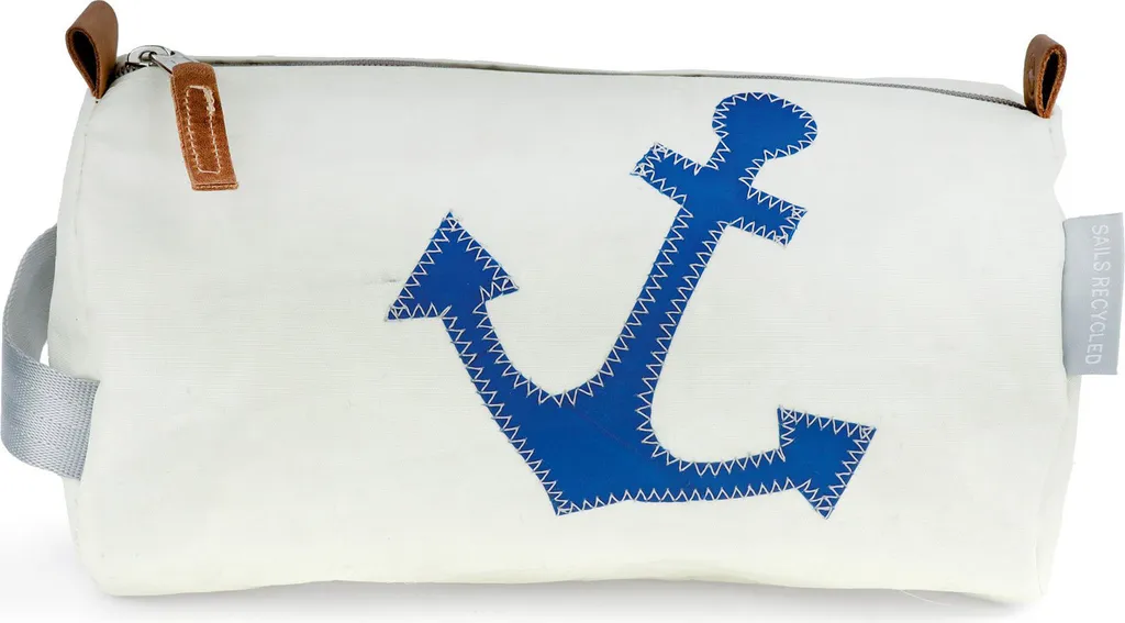Trousse de toilette Voyage Tonneau Blanc Ancre Bleu pour vos Vacances
