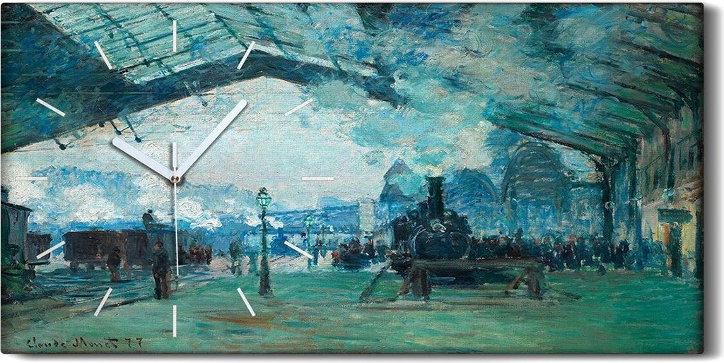 Wanduhr Bürouhr Leinwand Bild 60x30 Ankunft Zuges Gare Produktbild 