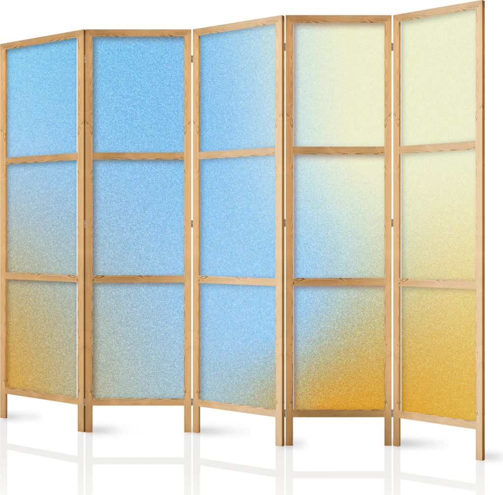 5-teiliger Einseitiger Vlies Japanischer Paravent - Energetic Gradient - Gradient Composition in Vibrant Colors. 225x172 cm Muster f-B-10159-bh-b