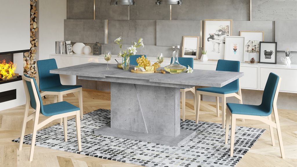 Design Esstisch Tisch Noble Noir ausziehbar 160 bis 218 cm