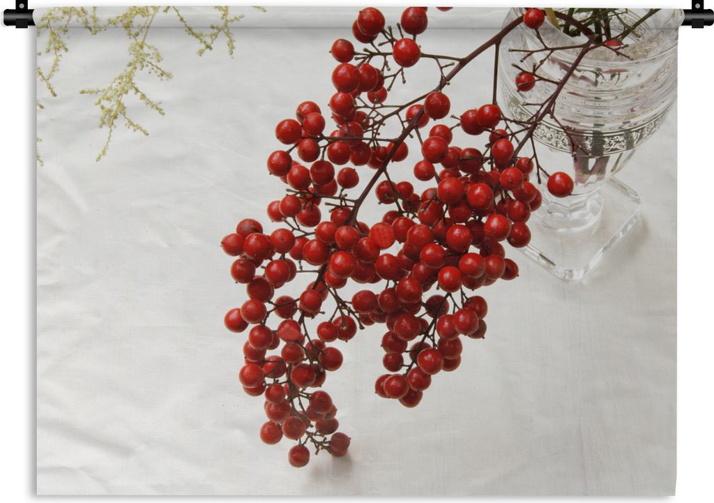 MuchoWow Wandteppich Wandbehang Beeren - Stilleben - Rot 120x90 cm Tapisserie Dekoration Wandtuch - Wohnen - Aufhänger für die Wand