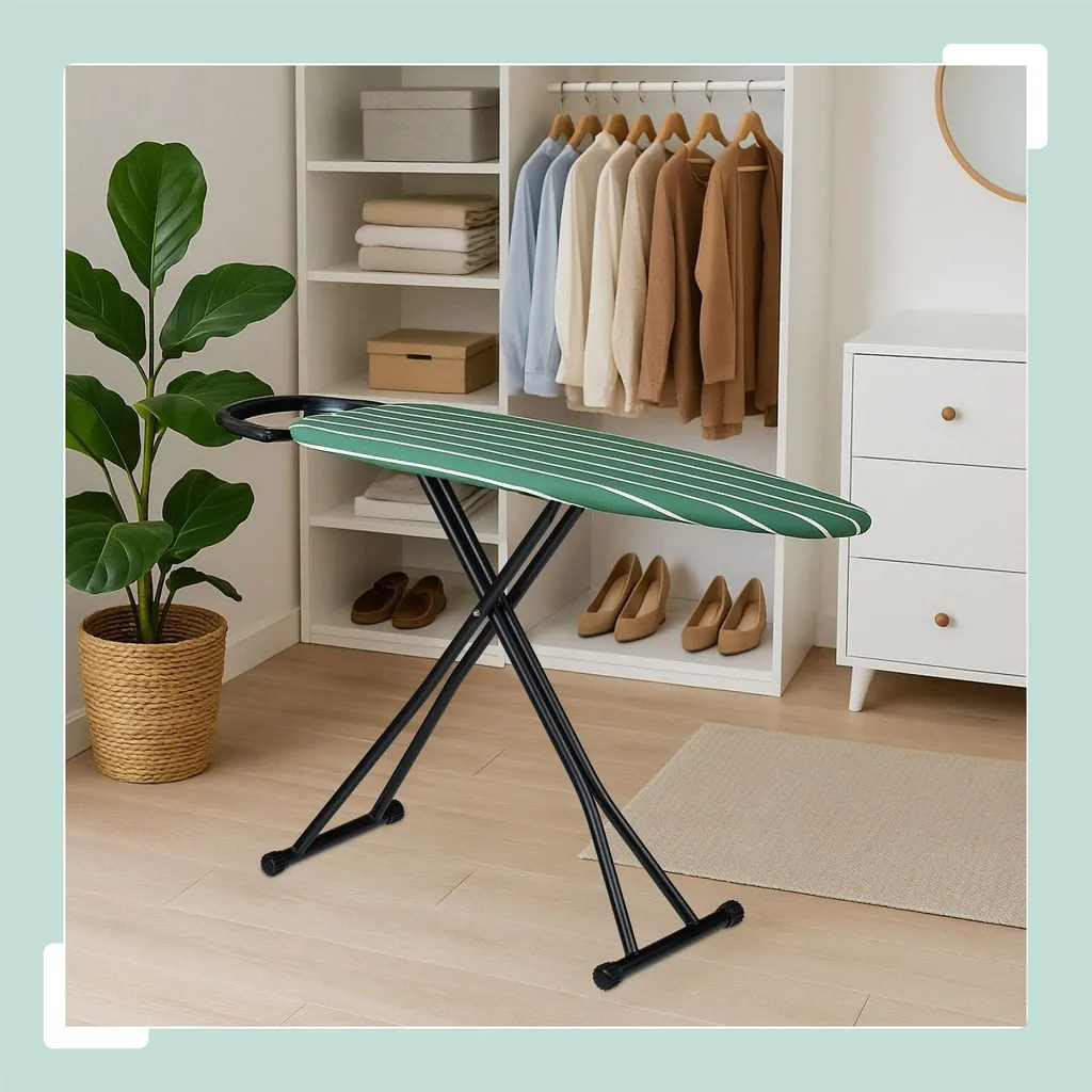 Table à repasser 121 x 39 cm avec hauteur réglable et repose-fer métal