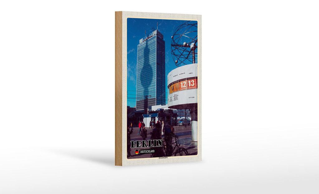 Holzschild Städte Berlin Alexanderplatz Hauptstadt 12x18 cm