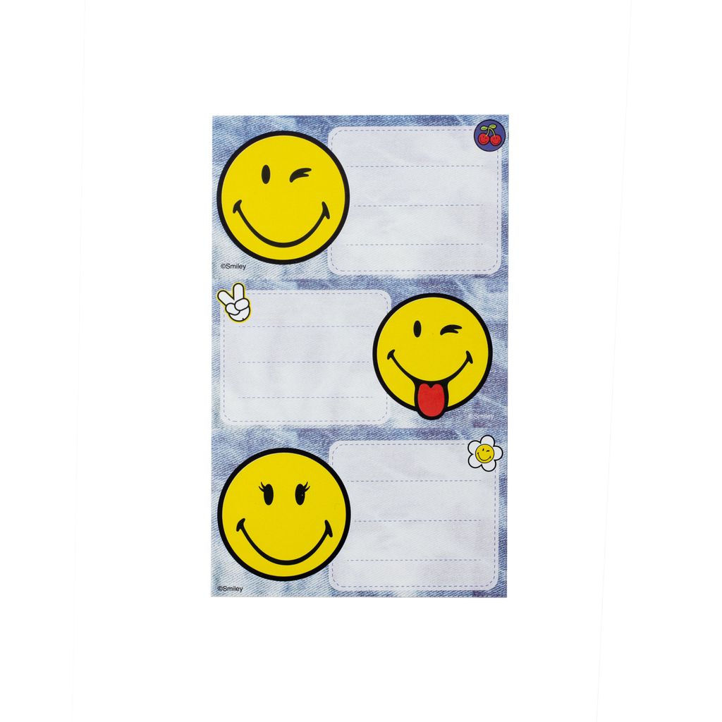 Buchetiketten Smiley, ca. 7,5x4,5 cm, 3x3 Etiketten