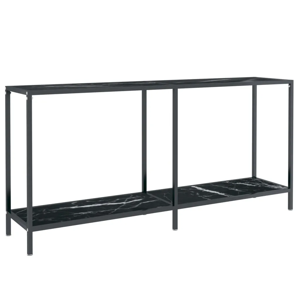 Tavolo Consolle Luxury Nero Vetro Temperato 160x35x75,5