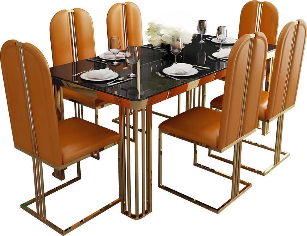 Essgarnitur Esstisch 6 x Stuhl Set Set Garnitur Tisch Klassische Essgruppe 7tlg.