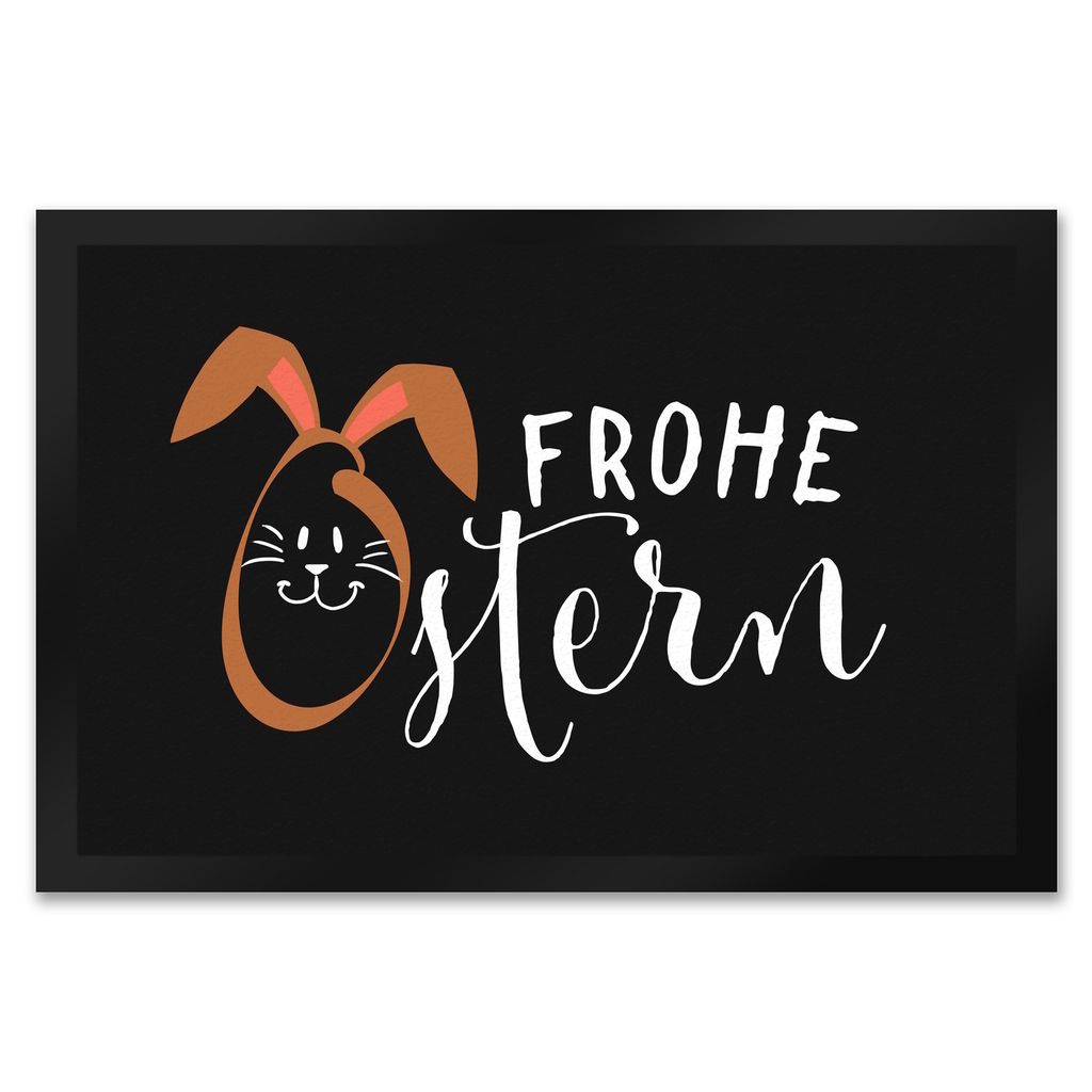 Frohe Ostern Fußmatte XXL in 50x75 cm mit niedlichem Osterhasen