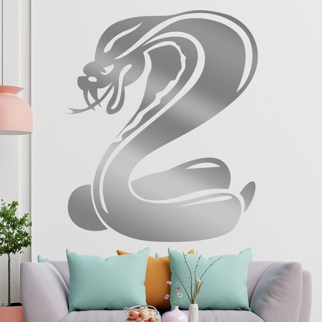 KIWISTAR Kobra Schlange - Aggresiv Gift Biss Wandtattoo in 6 Größen - Wandaufkleber Wall Sticker - Dekoration, Küche, Wohnzimmer, Schlafzimmer, ...