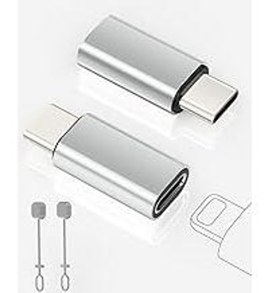 2 Pack Lightning zu USB C Adapter für iPhone 15/16/16 Pro/16 Plus/Pro Max, Samsung S24, Unterstützung von Laden und Datenübertragung, Typ C Lade...