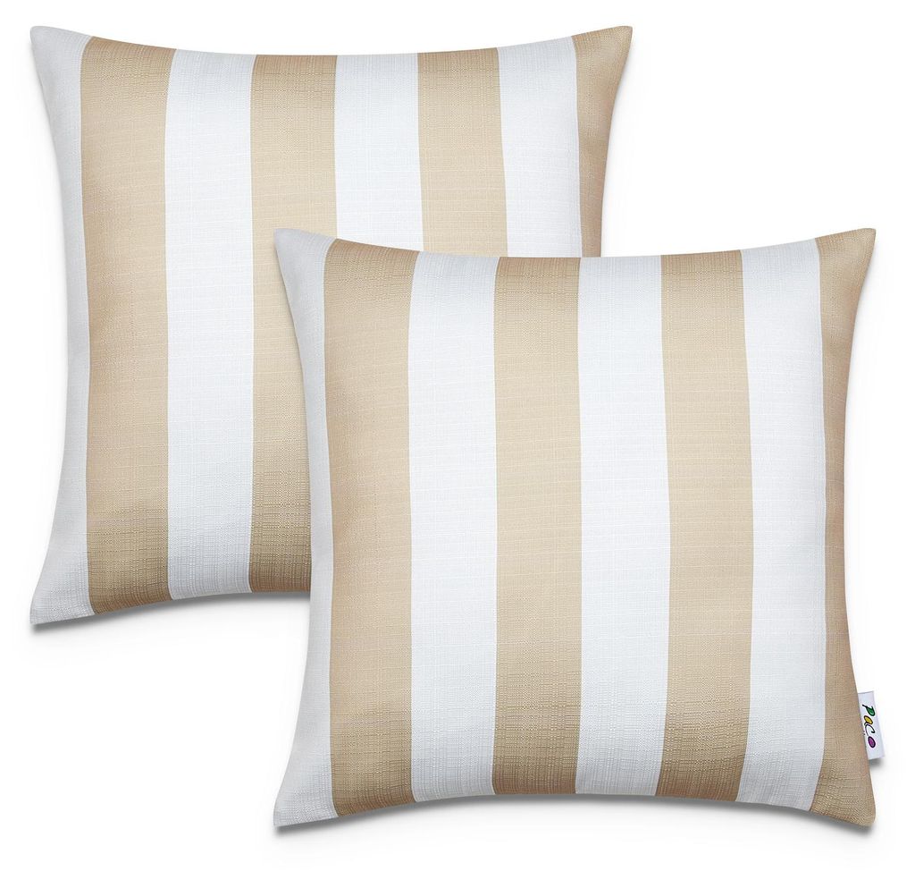 2er Set Kissenbezug 45x45 Dekokissen Kissenhülle Streifen Produktbild 