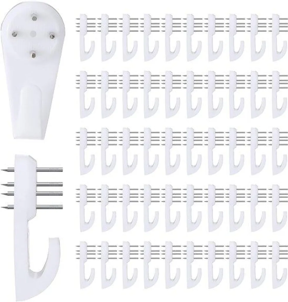 Crochets de suspension pour cadres et décorations murales - Set de 50