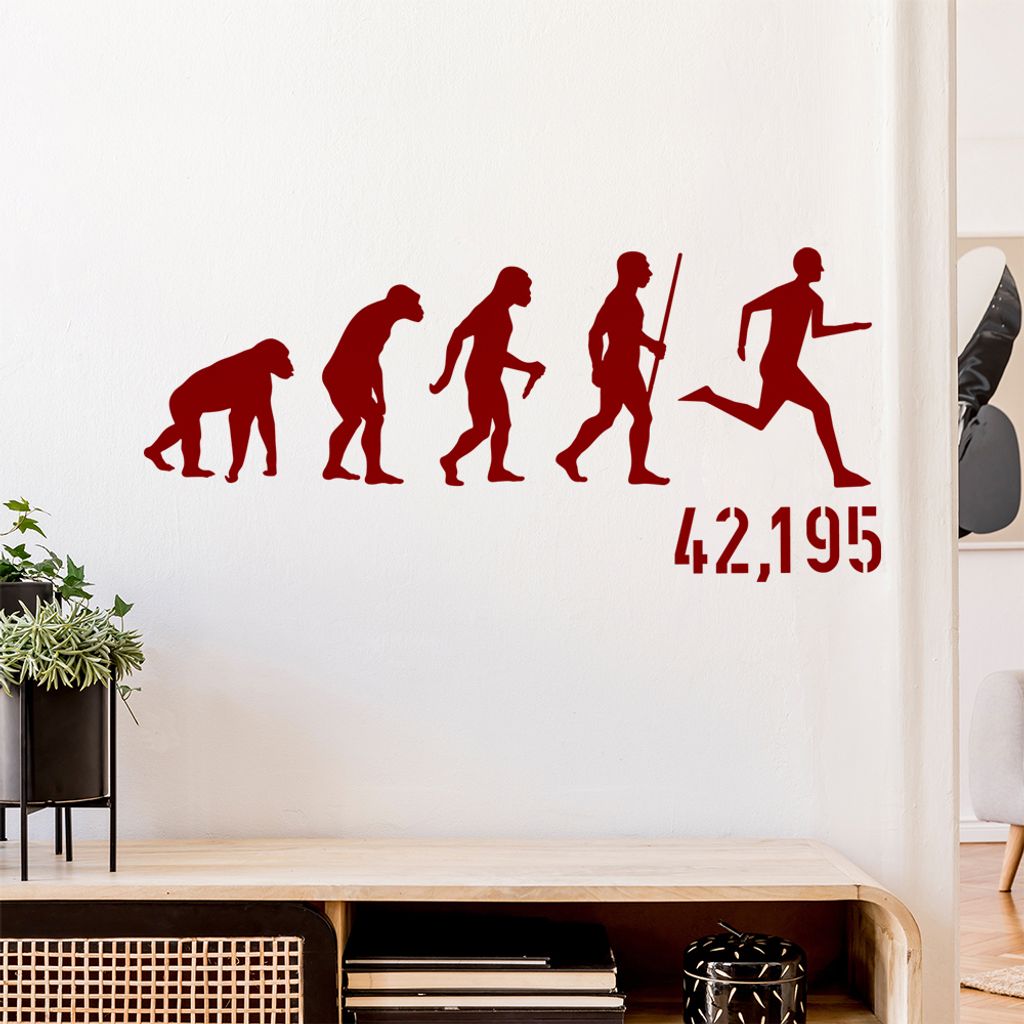 IVII,195 Marathon Evolution Wandtattoo Wandaufkleber Wall Sticker - Dekoration, Küche, Wohnzimmer, Schlafzimmer, Badezimmer