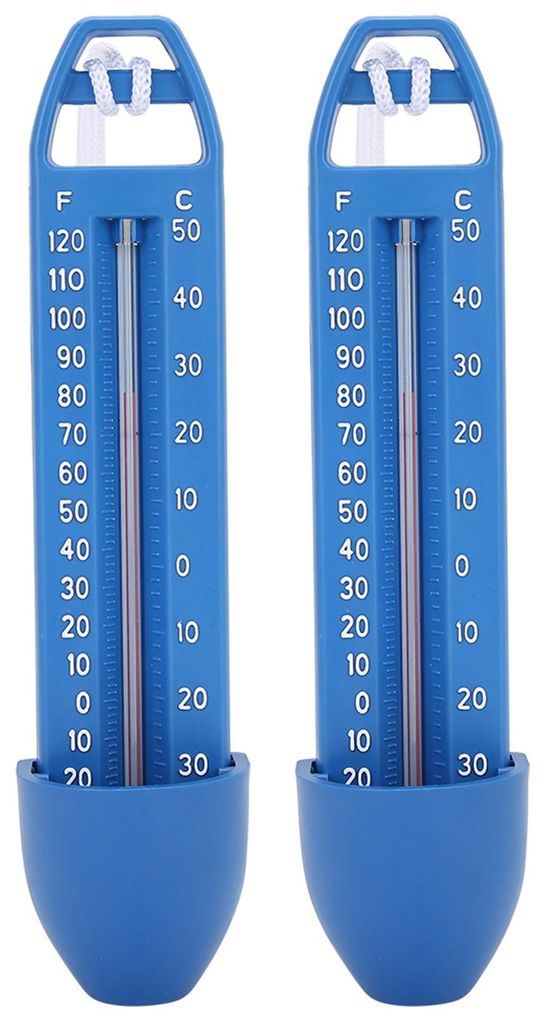 2 Stück 16,5 x 3,7 cm schwimmendes Schwimmbad-Thermometer für SPA, Sauna, heiße Quelle