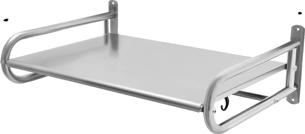 Supporto Microonde Parete Argento 2 Ripiani Acciaio Inox Professionale