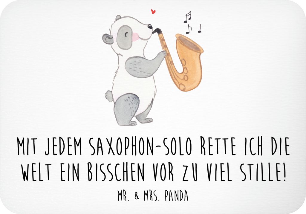 Mr. & Mrs. Panda magnet Saxophon Magie - Weiß - Geschenk, Kühlschrankmagnet, Musik, Musiker, Blues, haftmagnet, whiteboardmagnet, holzmagnet, Kla...