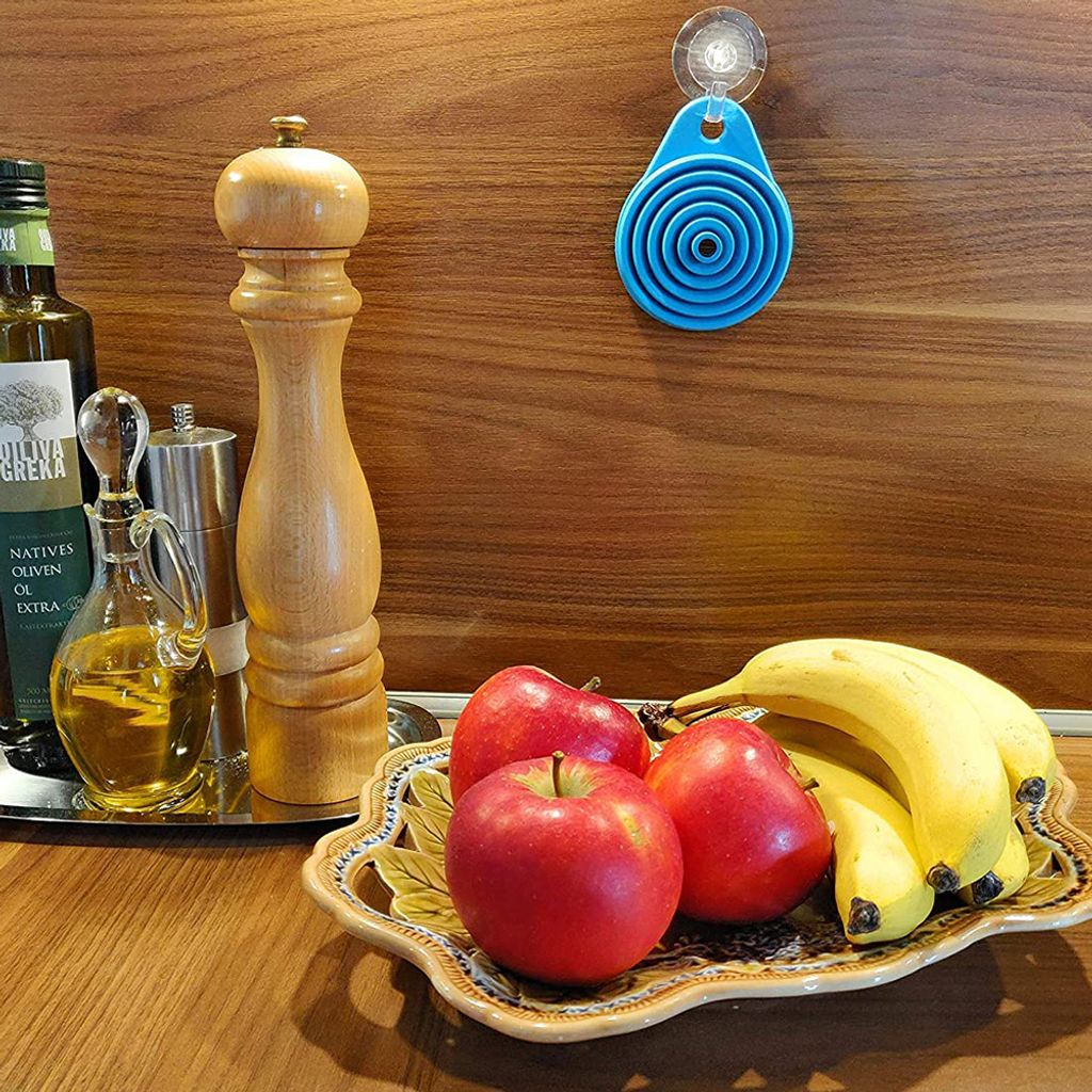 Faltbarer Silikon-Trichter - Küchenhelfer Zum Umfüllen Von Flüssigkeiten & Pulver