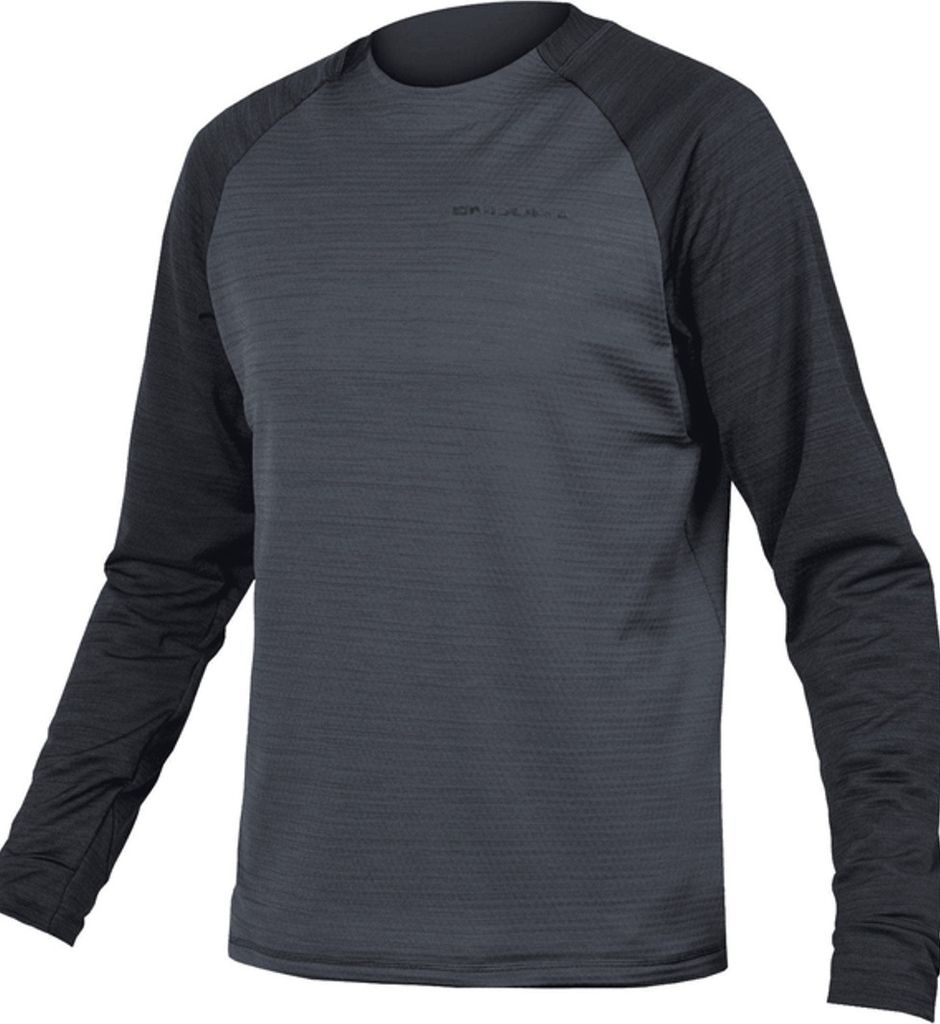 Endura SingleTrack Fleece Langarmtrikot, Schwarz, XL - atmungsaktives MTB-Fle...
