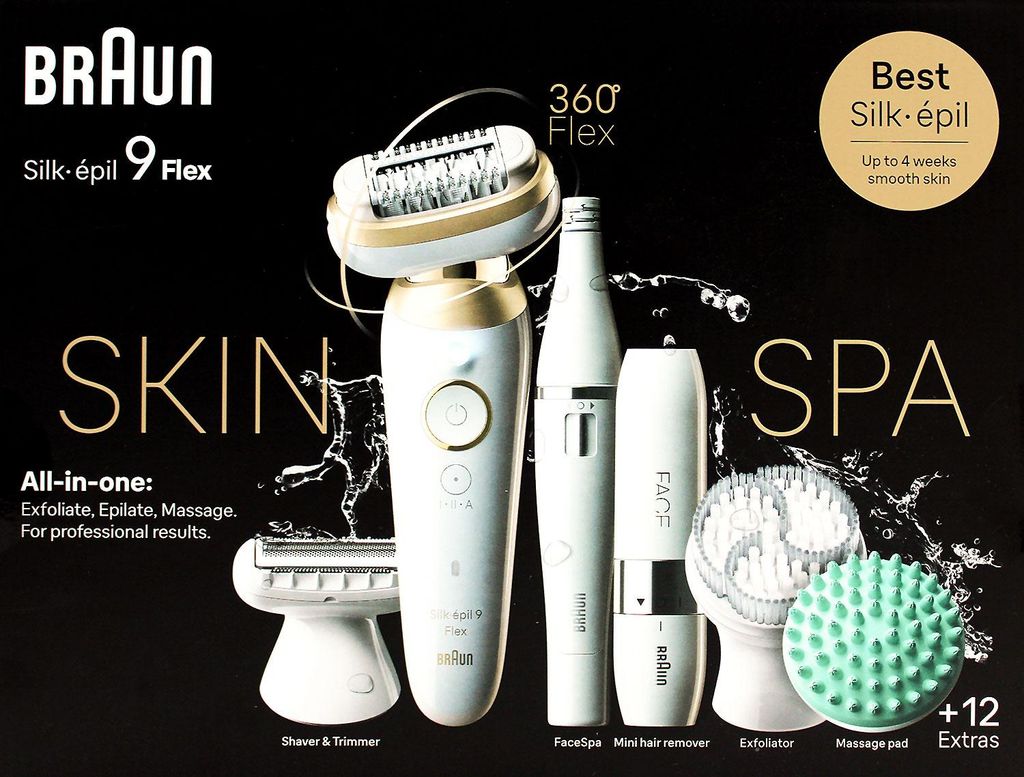 BRAUN Silk-épil 9 Flex SkinSpa, Epilierer mit flexiblem 360 Produktbild 