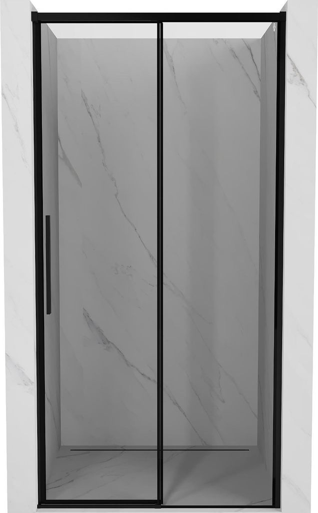 Mexen Rox Schiebetür Duschwand rechts 135 cm, schwarzer Rahmen, schwarz - 8C2-135-000-70-70-P