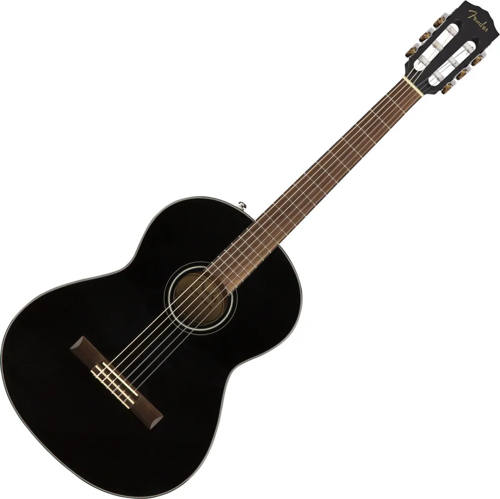 Guitare Classique 4/4 Fender CN-60S Nylon WN Noire Table en Épicéa