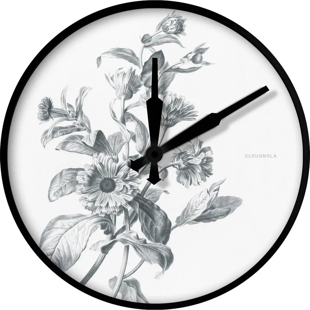 Grande horloge murale design fleur Cloudnola pour décoration salon