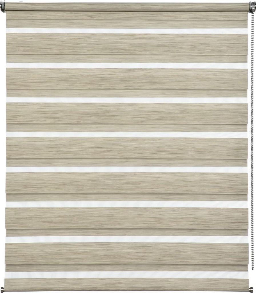 Doppel-Rollos de Luxe für Decken- und Wandmontage Duo-Rollo transparent und undurchsichtig inklusive Montagezubehör Cappuccino-Melange 100 x 180 ...