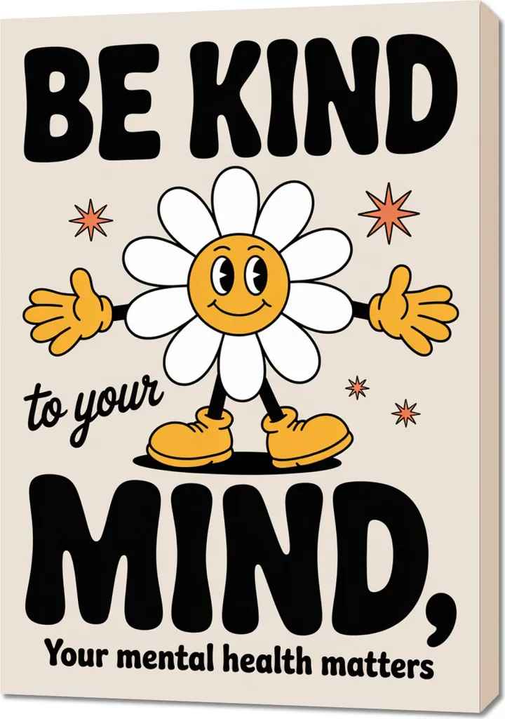 Quadro 70x100 cm Motivazionale Affermazione Retro Vintage Per il salotto Be Kind