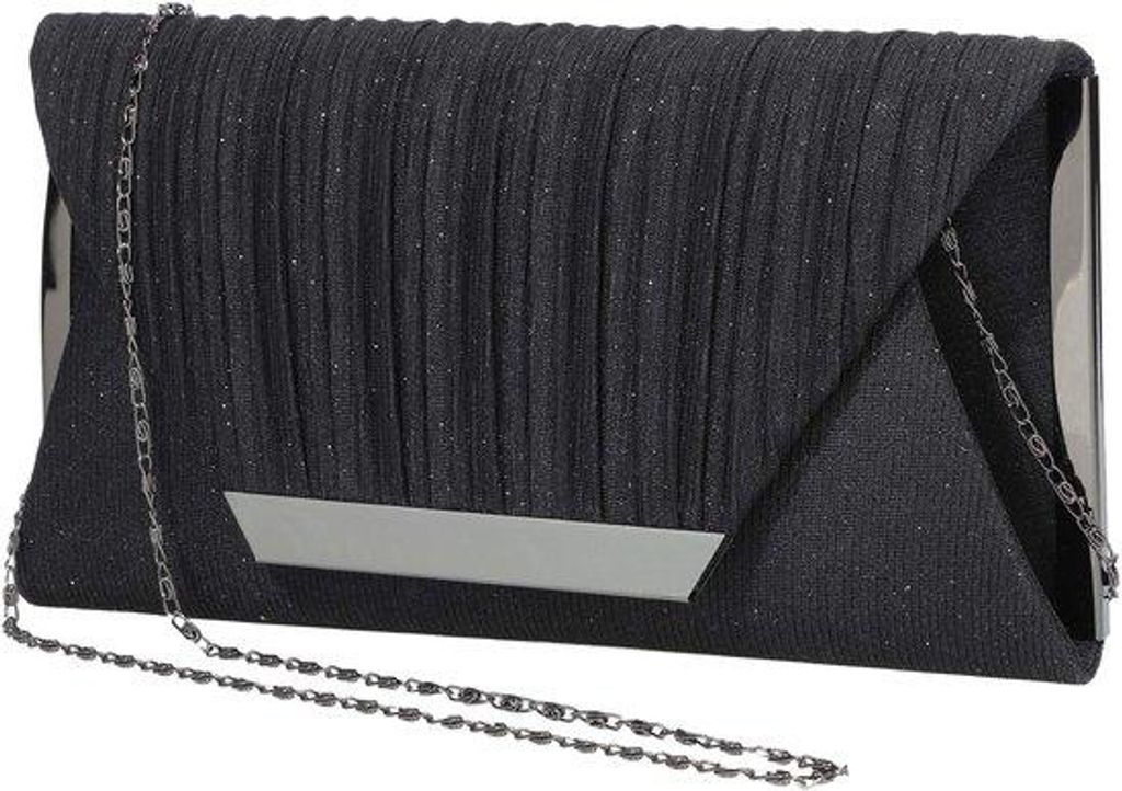 Silberne Damen-Nacht-Tasche, Glänzende Clutch, Elegante Damen-Nacht-Tasche, Schmuck-Design, Kleine Größe, Schwarz