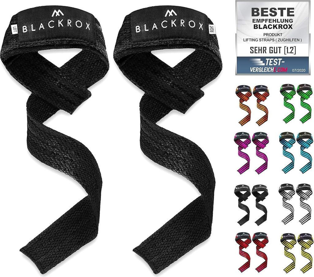 BLACKROX Lifting Straps Zughilfe Bodybuilding, Hebebänder Produktbild 