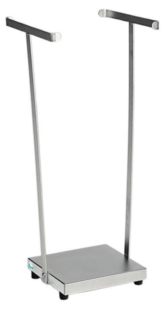 Kompakter Abfallsammler mit 2 Stäben | Stationär | 120 Liter, HxBxT 66,5x33x29cm | Stahl | Grau