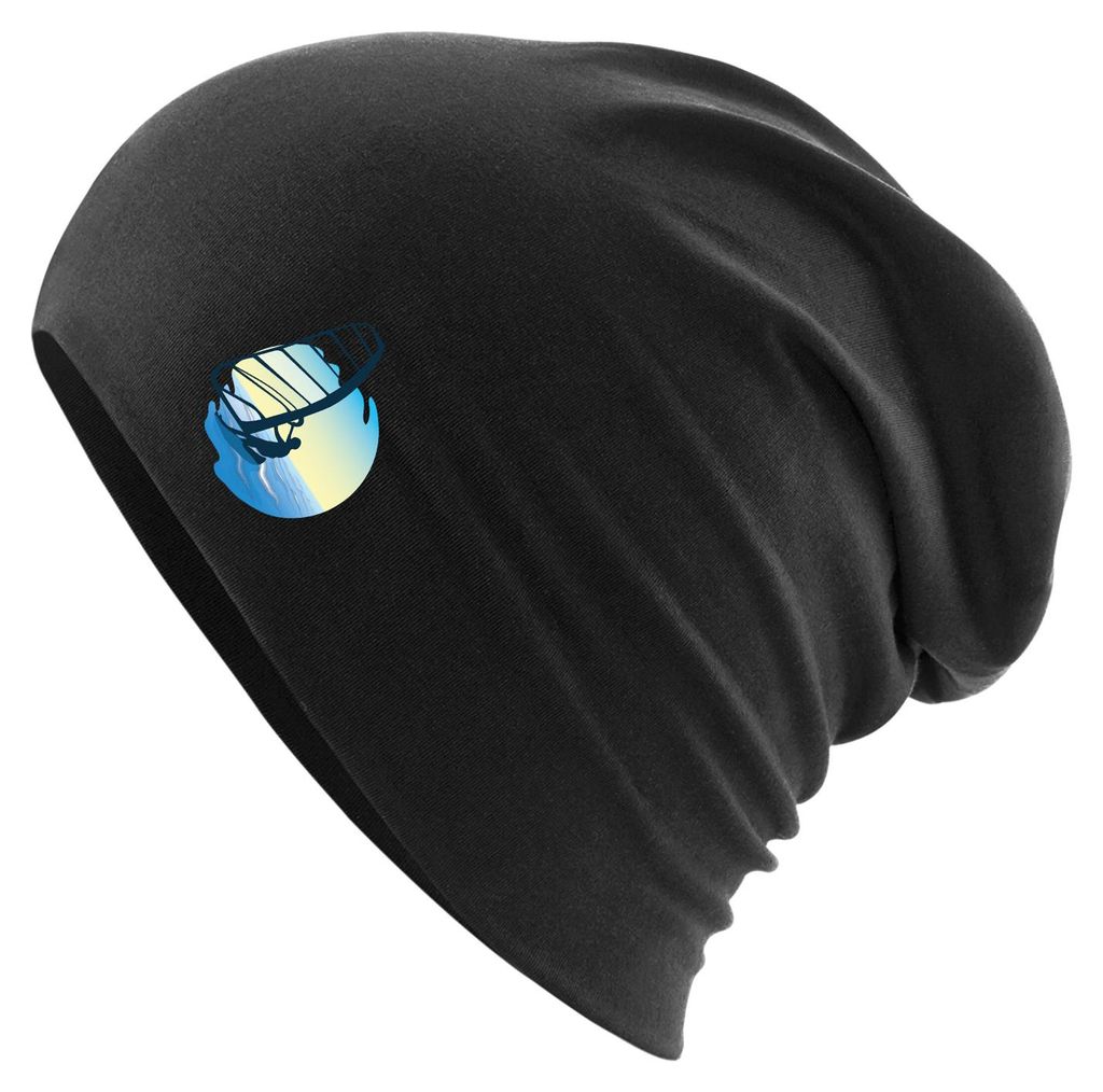 Huuraa Beanie Windsurfer Surfen Black One Size Baumwolle und Elasthan Mütze Geschenkidee