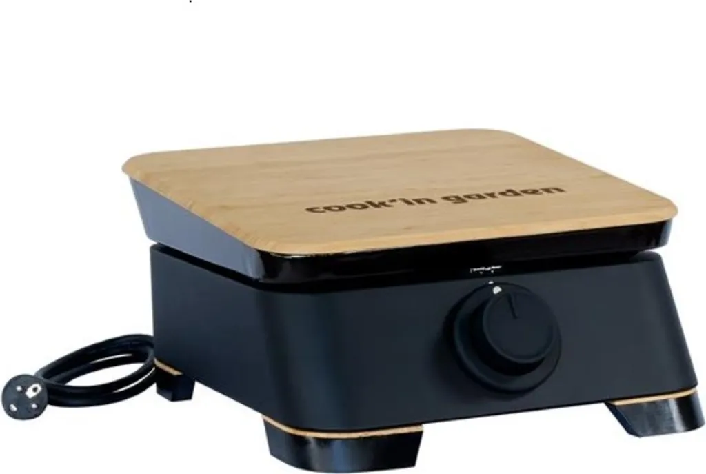 Barbecue électrique Dune 40 Garden Max 2500W avec couvercle bois design