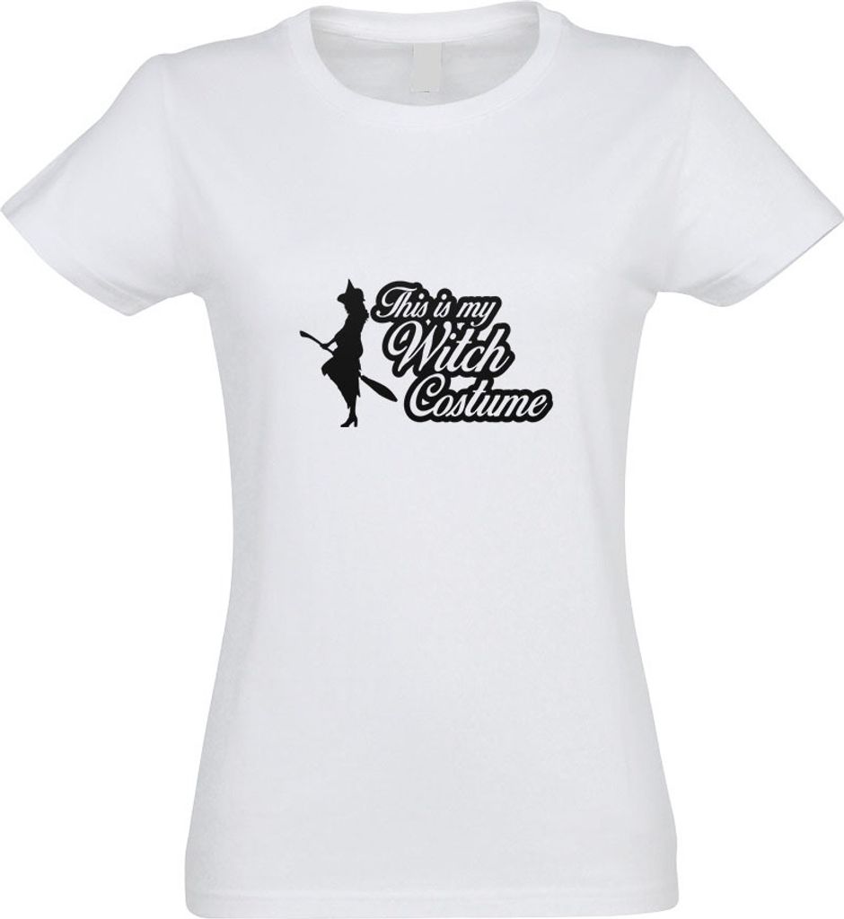 Kiwistar - T-Shirt tailliert - Damen - Weiss - This is My Witch Costume - mit Motiv Bedruckt - Funshirt Design - Sport - Freizeit - Damen - L