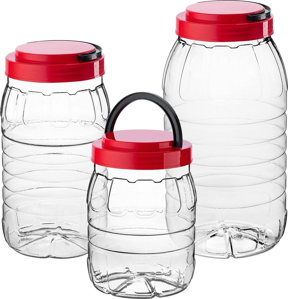 KADAX Vorratsglas 2L + 3L + 5L  mit Deckel, 3 Stück, Produktbild 