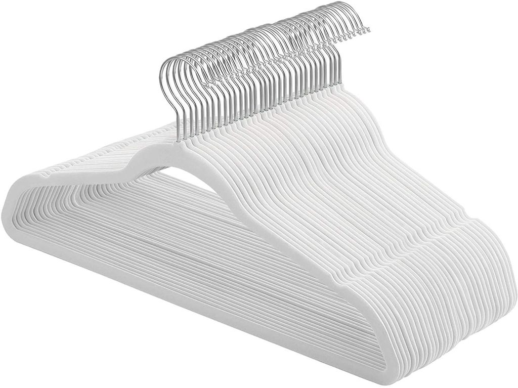 SONGMICS Kleiderbügel Samt, 30er Set, Jackenbügel, 42 cm lang, Anzugbügel, dünn, robust, gut belastbar, um 360° drehbarer Haken, für Mäntel,...