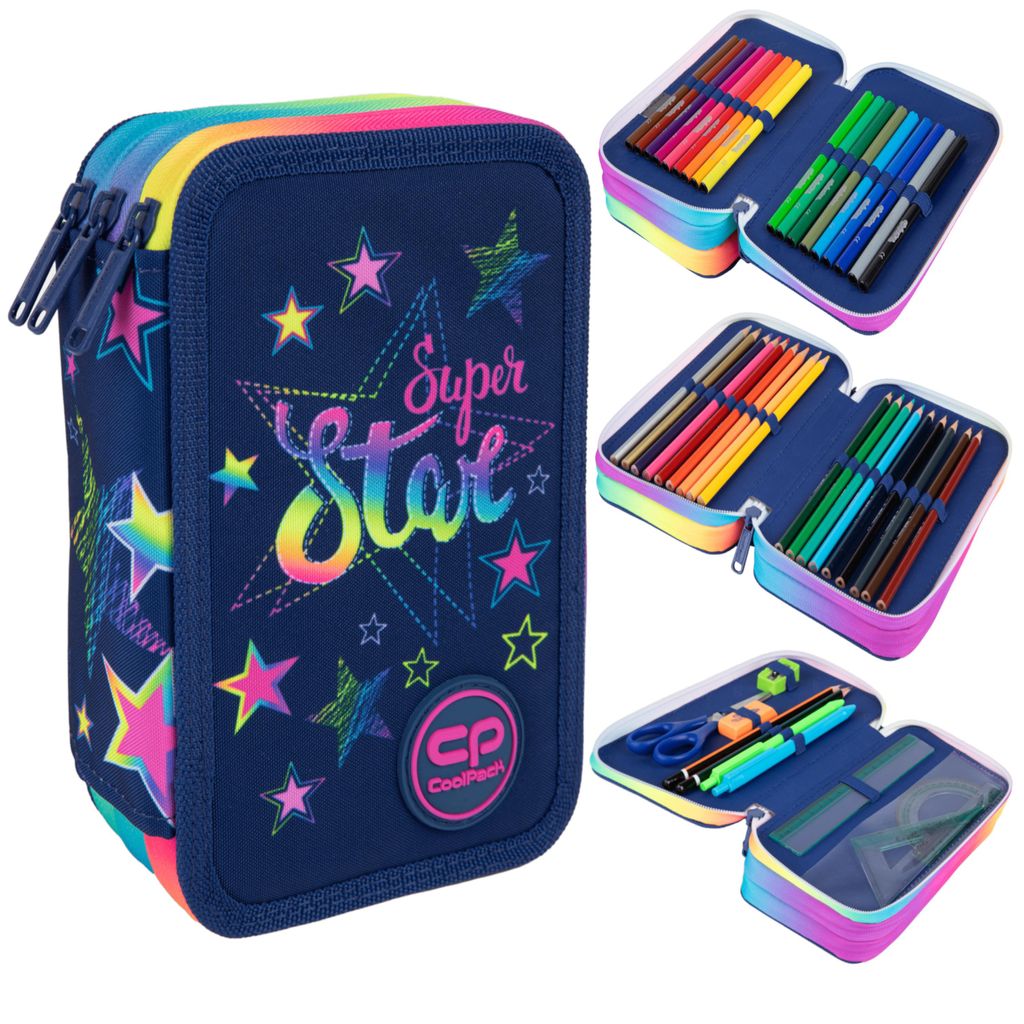 Piórnik potrójny z wyposażeniem Coolpack Jumper 3 Stars Zdjęcie produktu 