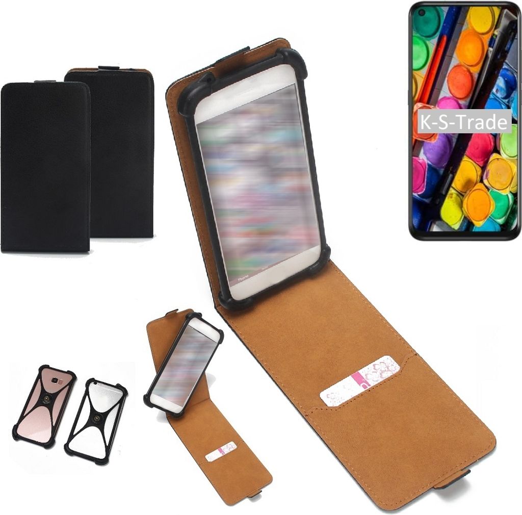 K-S-Trade Handyhülle Schutzhülle kompatibel mit TCL PLEX Hülle Case Cover Flip Style Bumper schwarz 1x